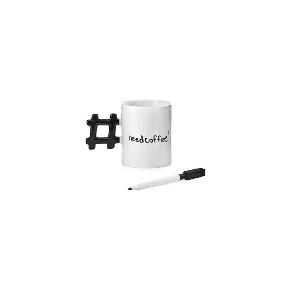Bílý popisovací hrnek Kikkerland Hashtag v:1214772