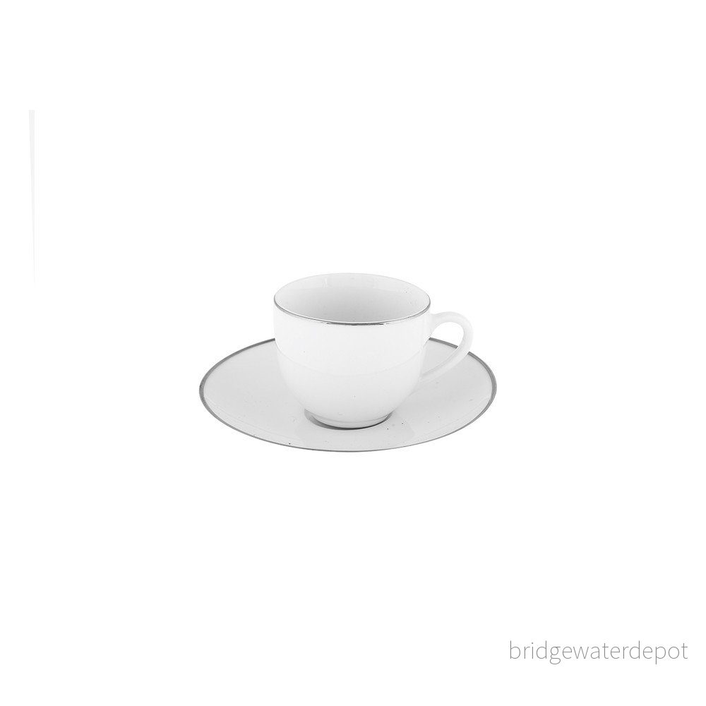 Sada 6 bílých porcelánových hrnků s podšálky Villa Altachiara Platinum Chic v:1426057
