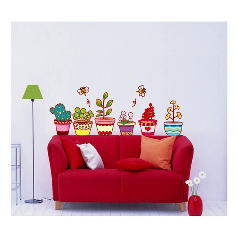 Samolepka Ambiance Flowerpot And Cactus v:817498