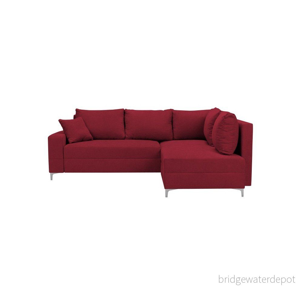Červená rozkládací rohová pohovka Windsor & Co Sofas Zeta, pravý roh v:1071842